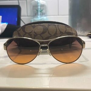 COACH Aviator Sunglasses colorful tortoise